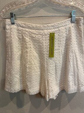 GIANNI BINI WHITE EYELET SHORTS